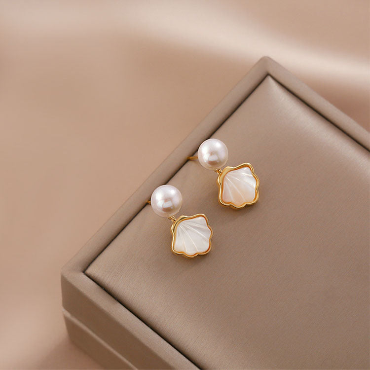 925 Sterling Silver Shell Freshwater Pearl Earrings  UponBasics   