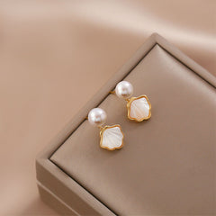 925 Sterling Silver Shell Freshwater Pearl Earrings  UponBasics   