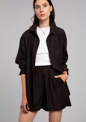 New Early Autumn Cotton Fit Shirt  UponBasics Black S 