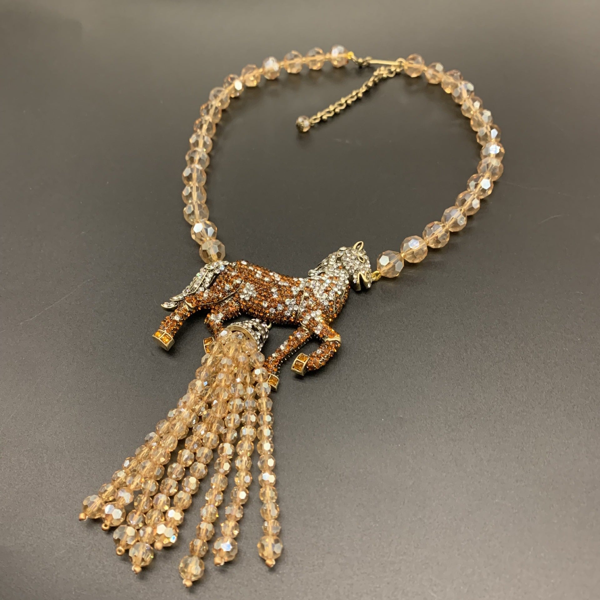 Fashion Vintage Galloping Horse Necklace  UponBasics Golden  
