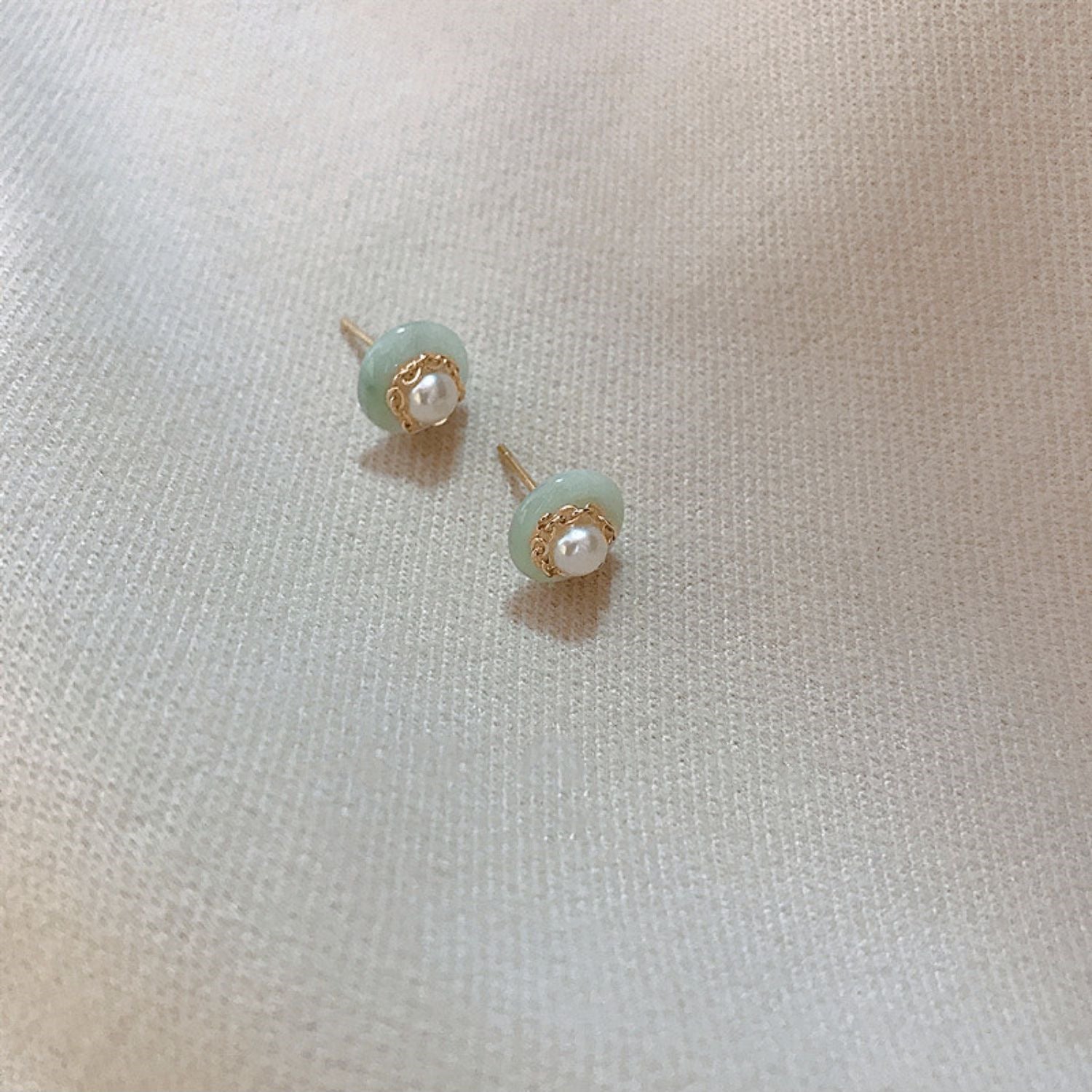 925 Sterling Silver Pearl Greenstone Earrings  UponBasics   