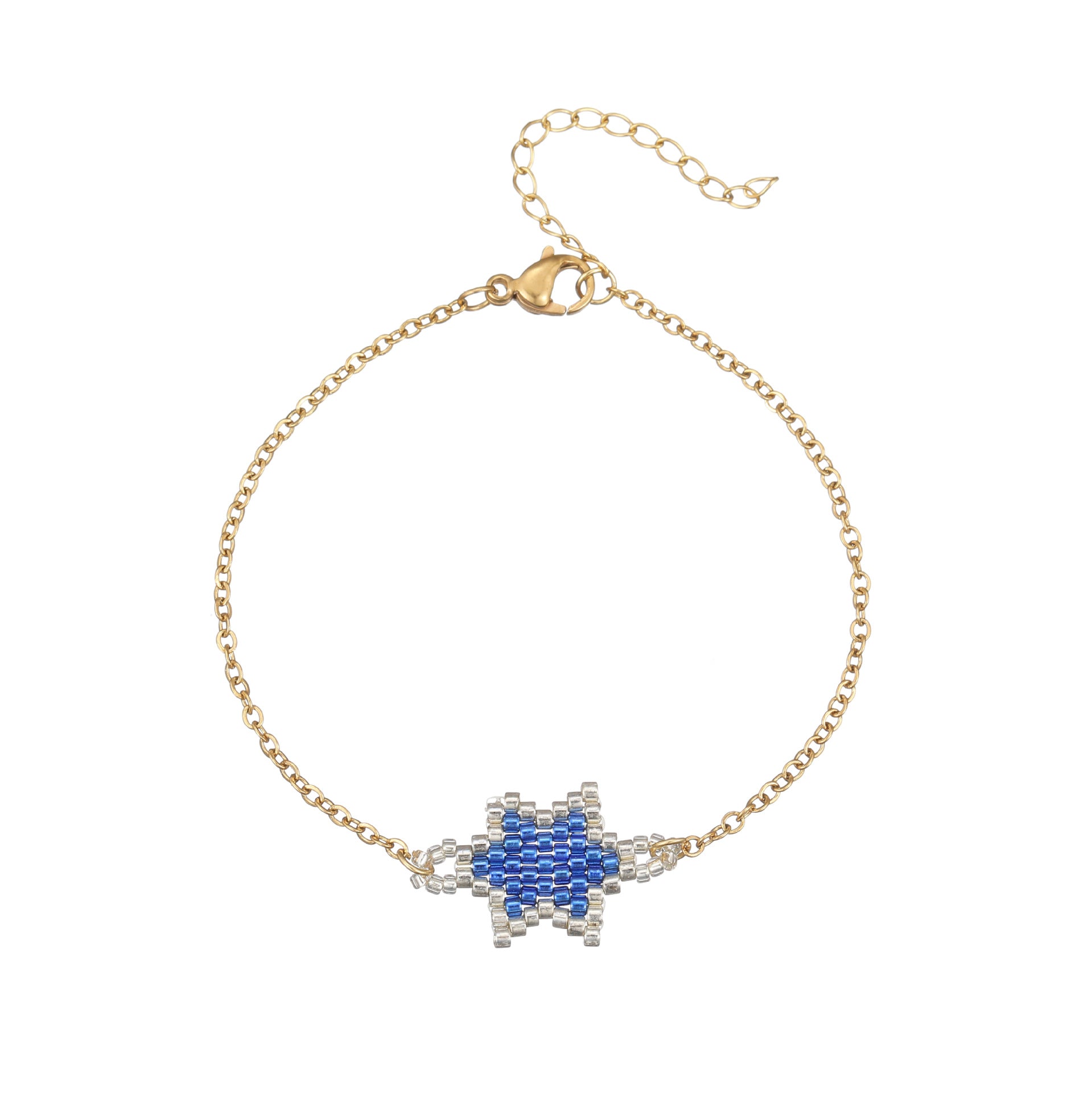 Women's Fashion Vintage Simple Rhinestone-Inlaid Star Pendant Bracelet  UponBasics Blue  