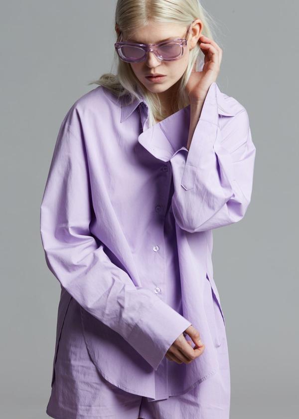 New Early Autumn Cotton Fit Shirt  UponBasics Purple S 