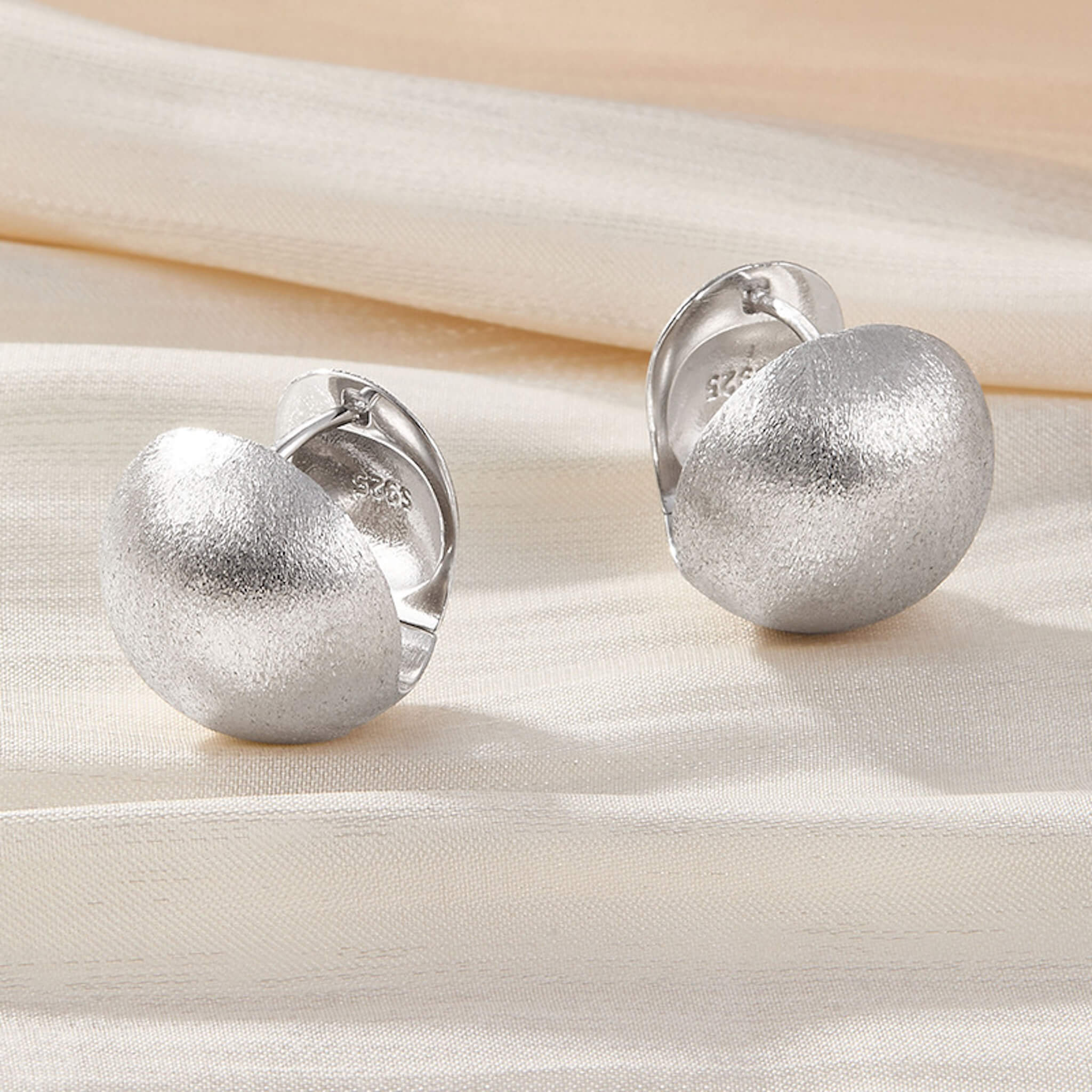 925 Sterling Silver Drawn Wire Sphere Earrings  UponBasics   