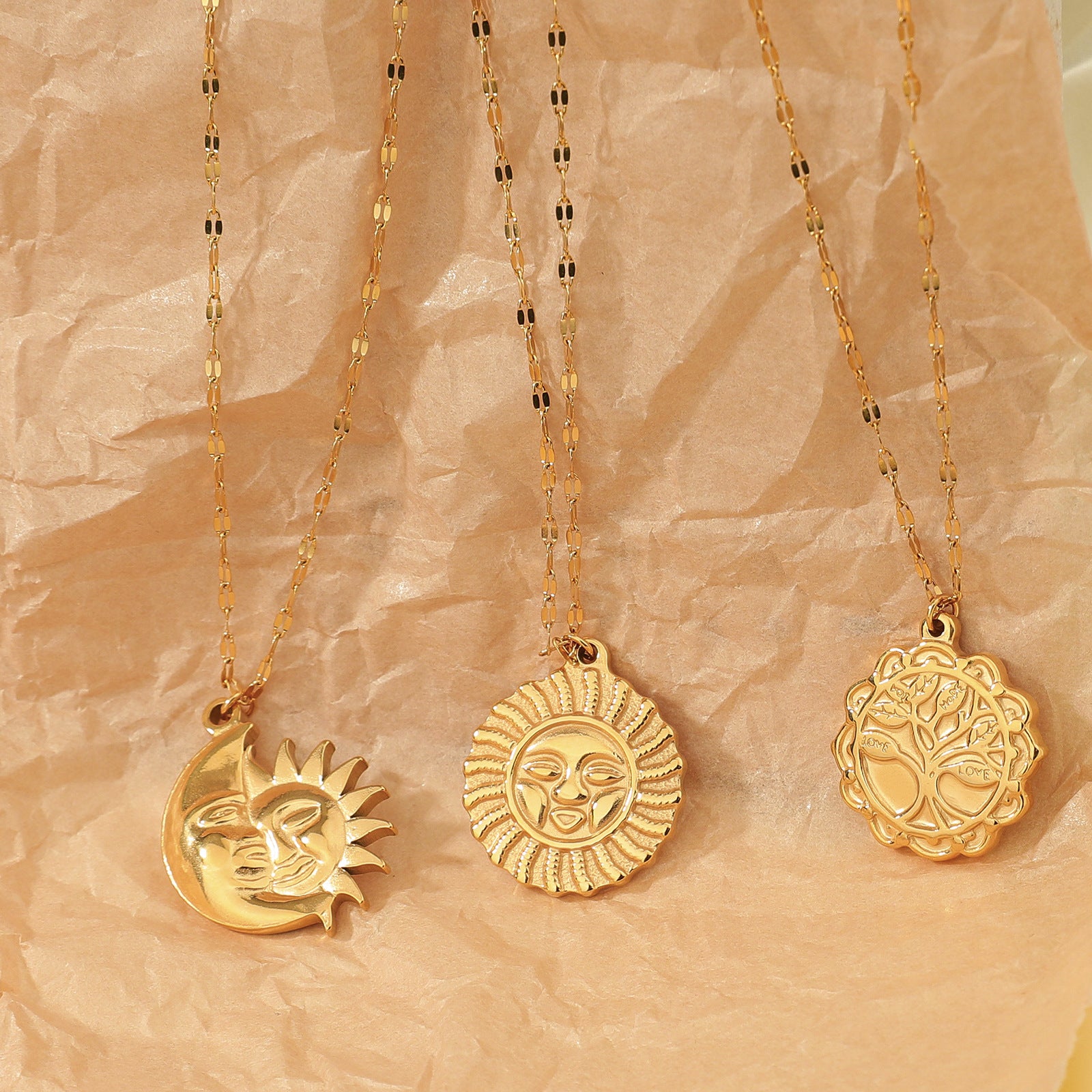 Titanium Sun & Moon Necklace  UponBasics   