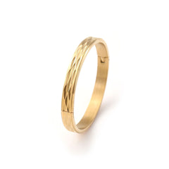 Minimalist Fashion Versatile Wave Pattern Golden Bangle Bracelet  UponBasics Buckle Golden 