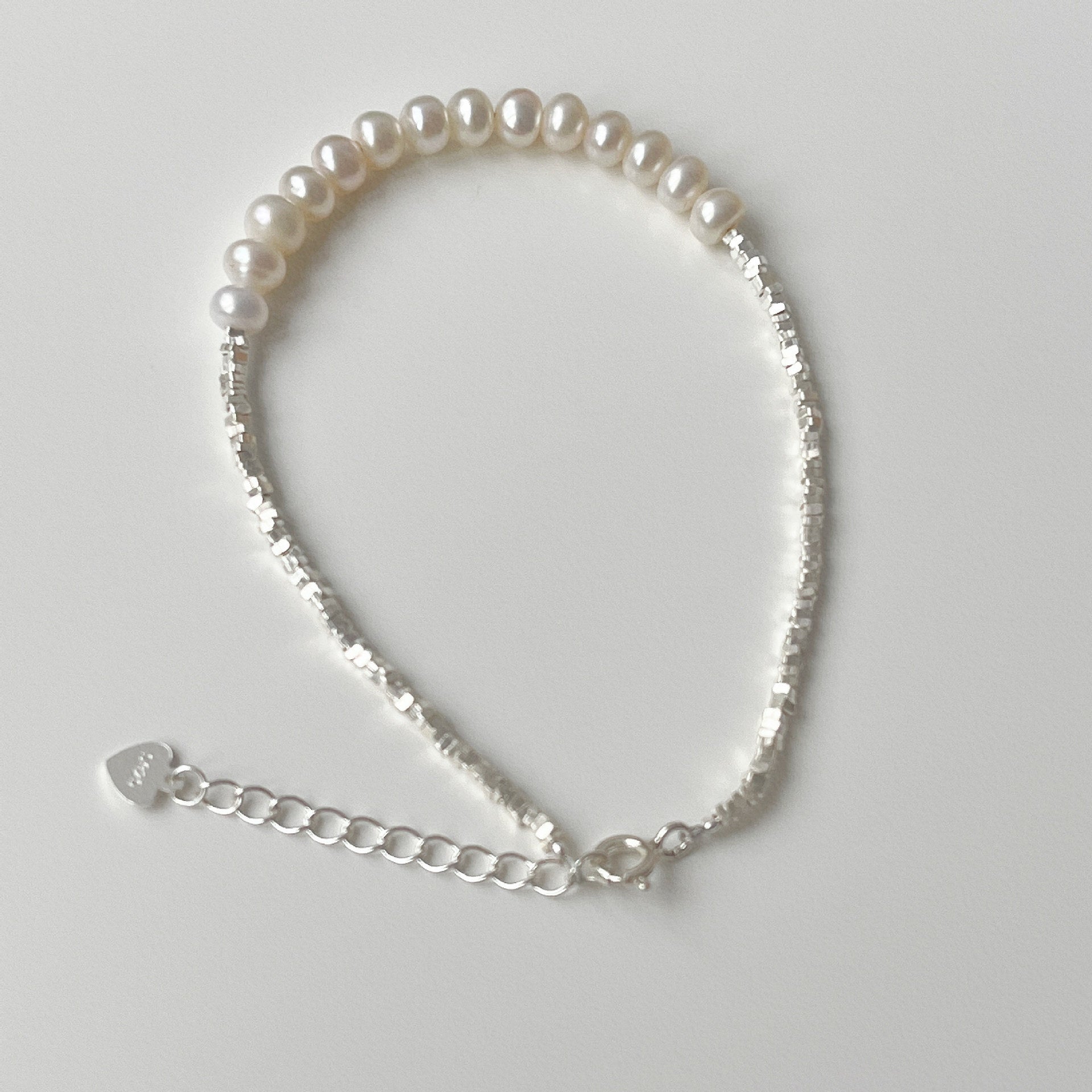 925 Sterling Silver Fresh Water Pearl Gravel Bracelet  UponBasics   