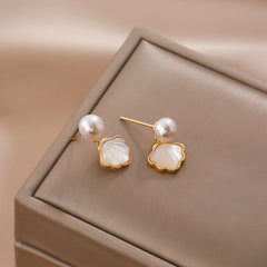 925 Sterling Silver Shell Freshwater Pearl Earrings  UponBasics   