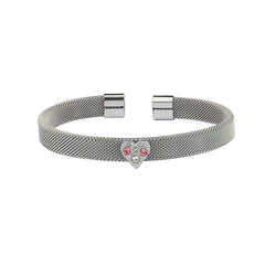 Unique Vintage Netted Cross Heart Butterfly Zircon Bracelet  UponBasics Heart A Silver 