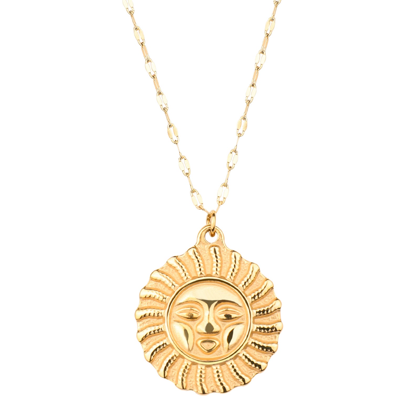 Titanium Sun & Moon Necklace  UponBasics Golden Sun 