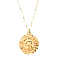 Titanium Sun & Moon Necklace  UponBasics Golden Sun 