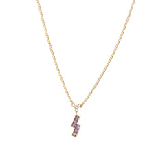 Minimalist Chic Tetris-Inspired Colorful Cubic Zirconia Titanium Steel Necklace | UponBasics  UponBasics Irregular Golden 