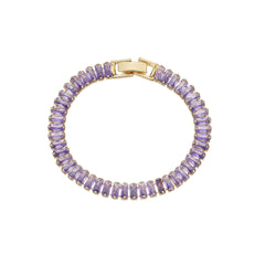 Fashion Sweet and Cool Irregular Arrangement Colorful Zircon Simple and Elegant Clasp Bracelet  UponBasics Purple  