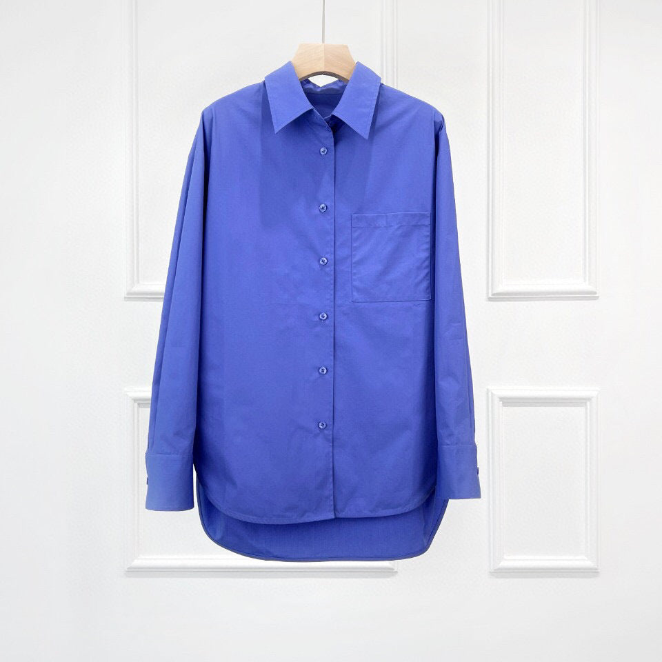 New Early Autumn Cotton Fit Shirt  UponBasics Sapphire Blue S 
