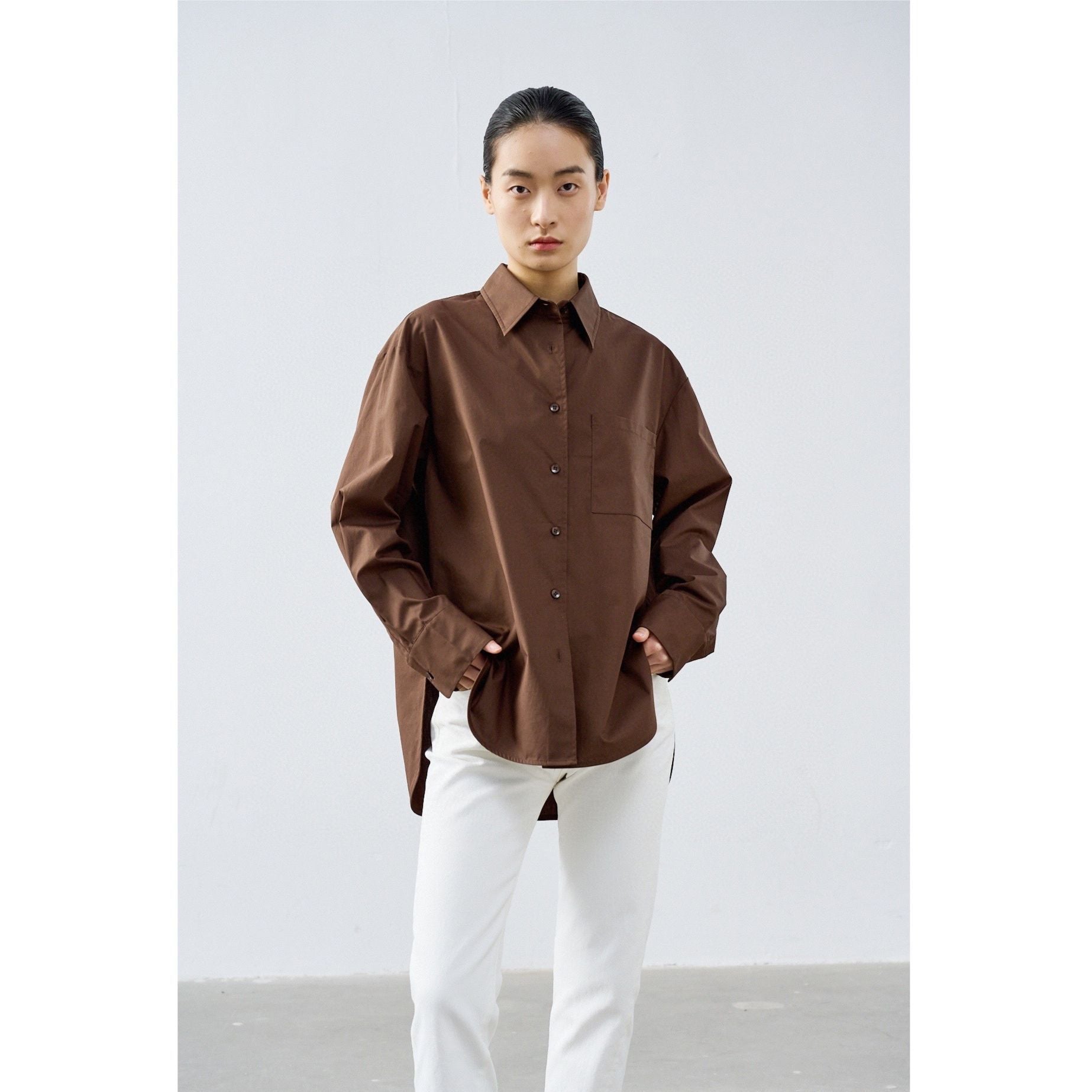 New Early Autumn Cotton Fit Shirt  UponBasics Coffee S 