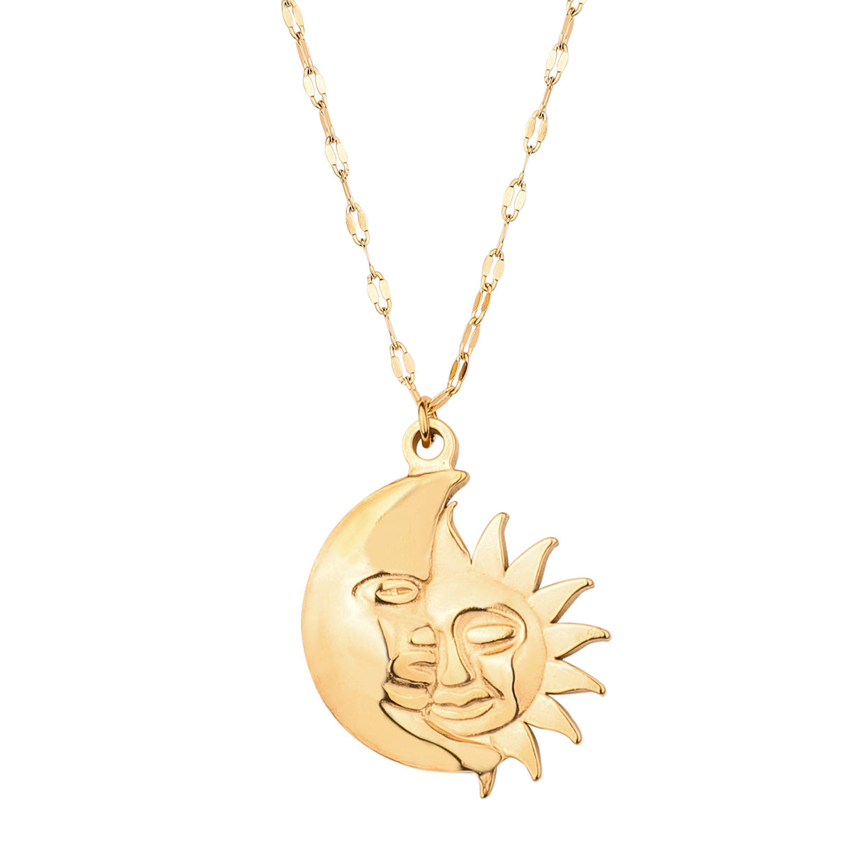 Titanium Sun & Moon Necklace  UponBasics Golden Sun & Moon 