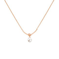 925 Silver Freshwater Pearl Knot Necklace  UponBasics Rose-Gold  