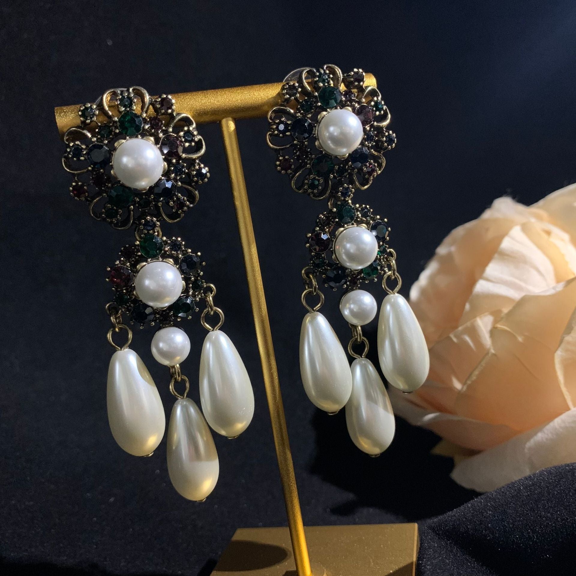 French Vintage Tassel Extravaganza Court-Style Earrings  UponBasics   