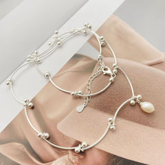 925 Sterling Silver Pearl Winding Clavicle Chain  UponBasics   