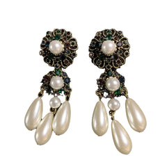 French Vintage Tassel Extravaganza Court-Style Earrings  UponBasics White  
