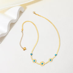 Women's Fashion Minimalist Turquoise Disc Necklace Bracelet  UponBasics   