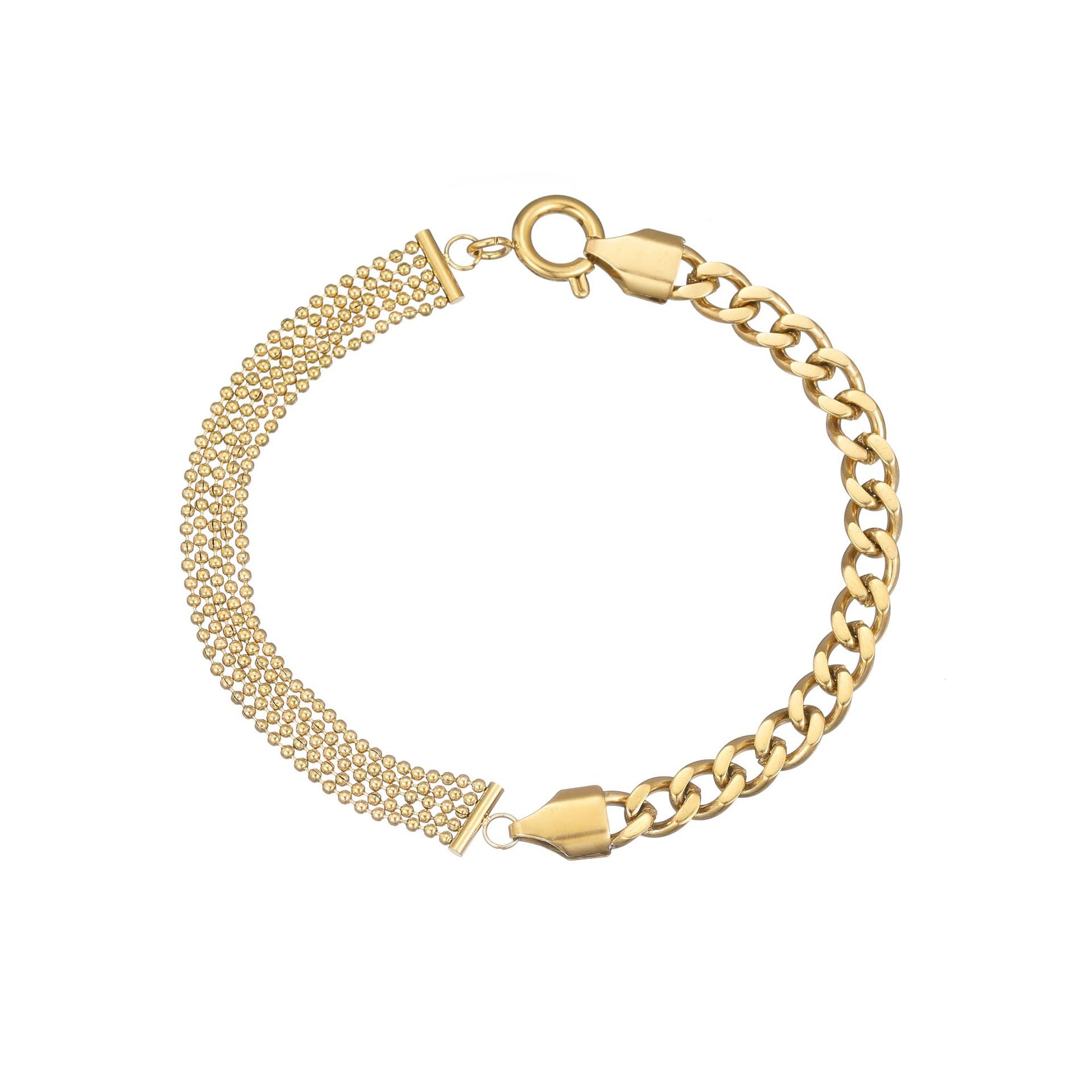 Casual Elegant Women's Fashion Multicolor Zircon-Inlaid Titanium Steel Bracelet  UponBasics Circle Golden 