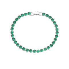 Fashion Sweet and Cool Irregular Arrangement Colorful Zircon Simple and Elegant Clasp Bracelet  UponBasics Green  