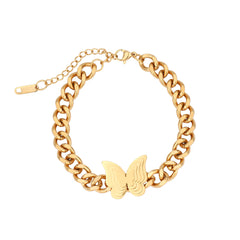 Vintage Exaggerated Personality Multi-Layer Gold-Plated Butterfly Bracelet for Women  UponBasics Butterfly B Golden 