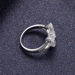 S925 Silver Butterfly Design High Carbon White Rhinestone Ring  UponBasics   