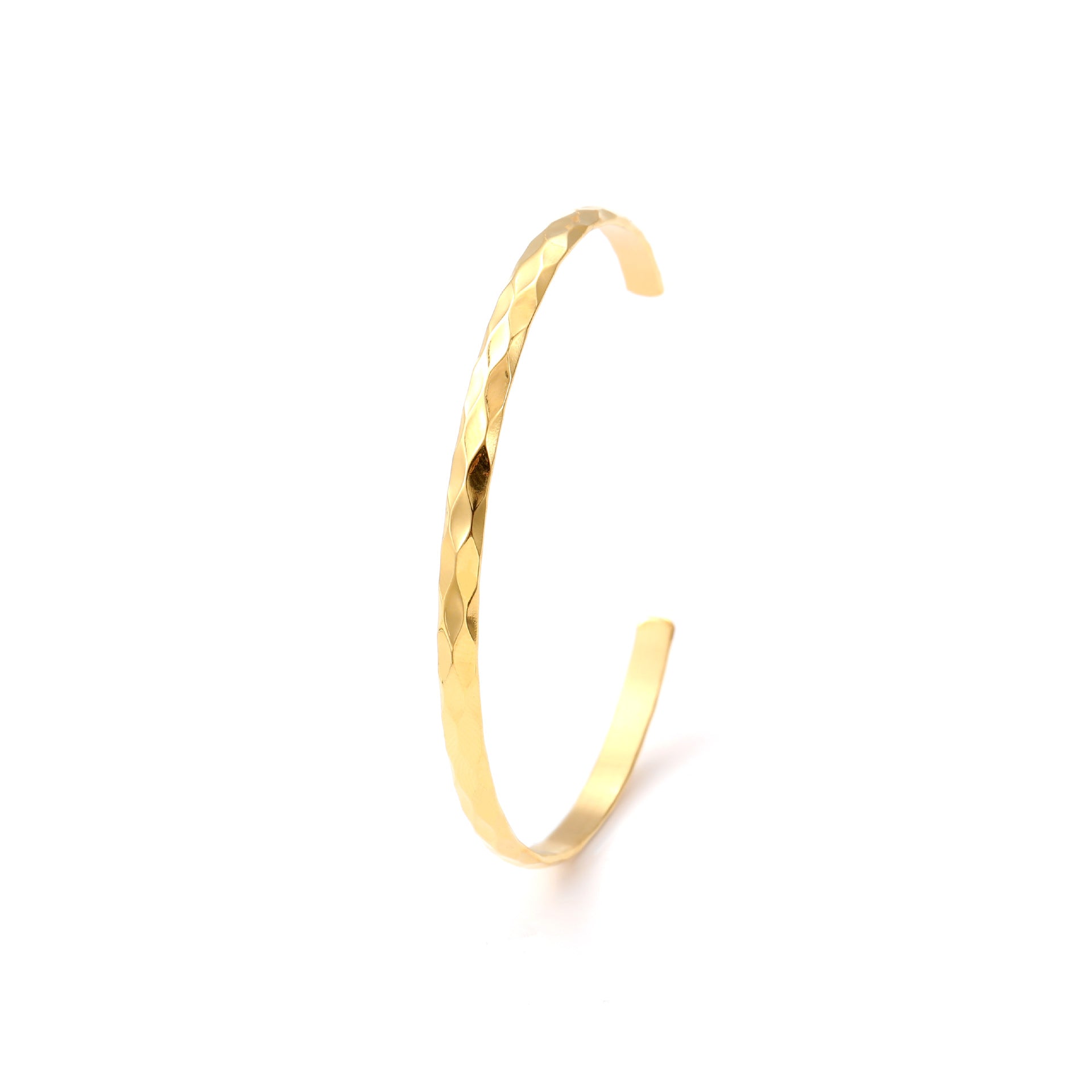 Minimalist Fashion Versatile Wave Pattern Golden Bangle Bracelet  UponBasics Open Golden 