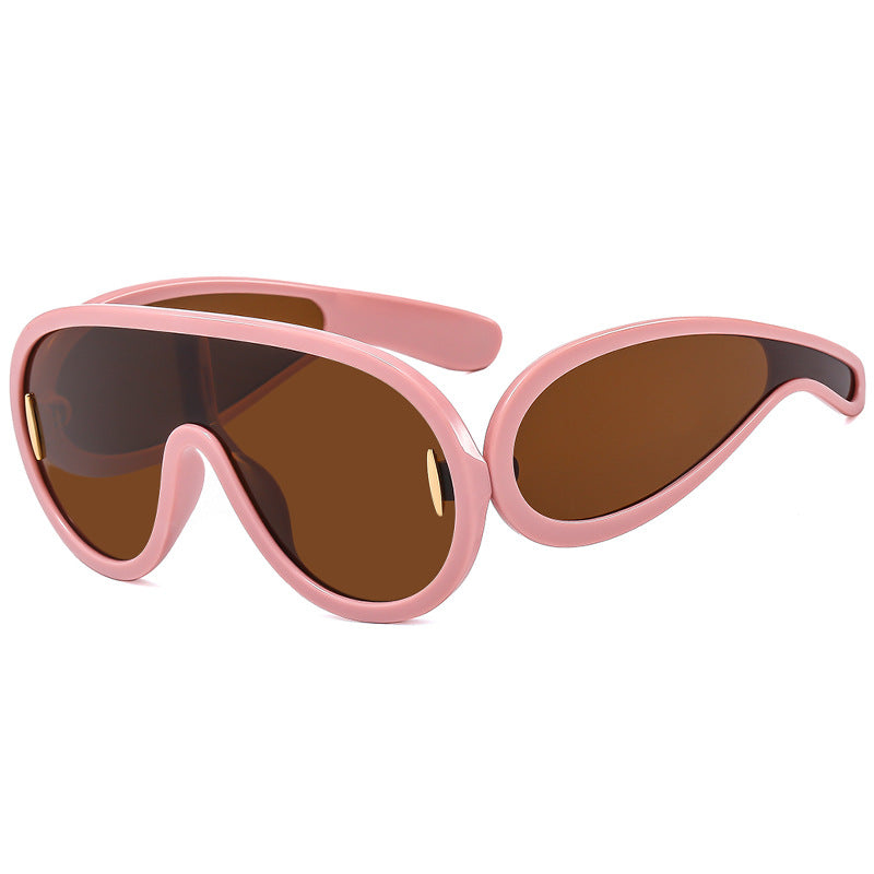 Punk Hip Hop Sunglasses  UponBasics Pink-Brown  