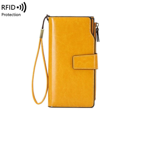 RFID Blocking Vintage Wallet  UponBasics Yellow  