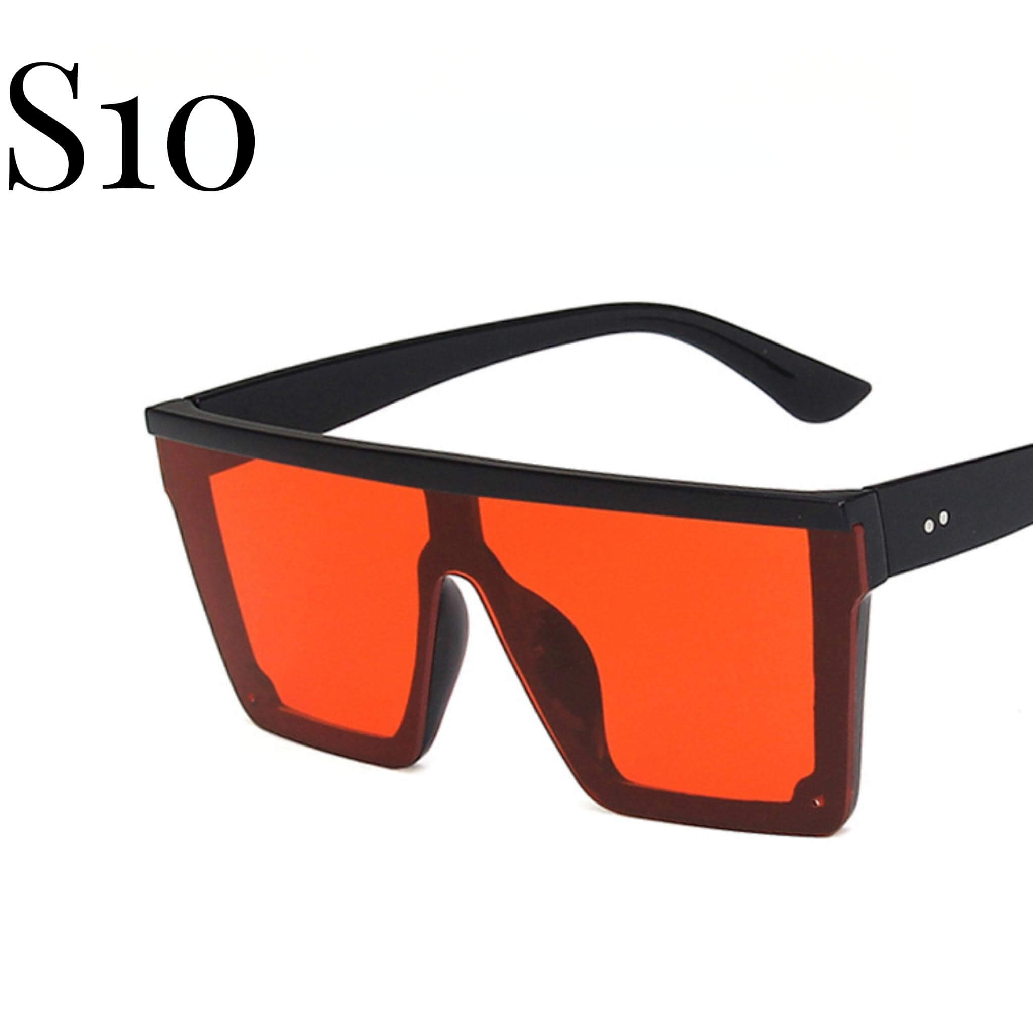 Simple Large Frame One-Piece Sunglasses  UponBasics Red-S10  