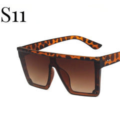 Simple Large Frame One-Piece Sunglasses  UponBasics Brown-S11  