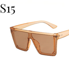 Simple Large Frame One-Piece Sunglasses  UponBasics Brown-S15  