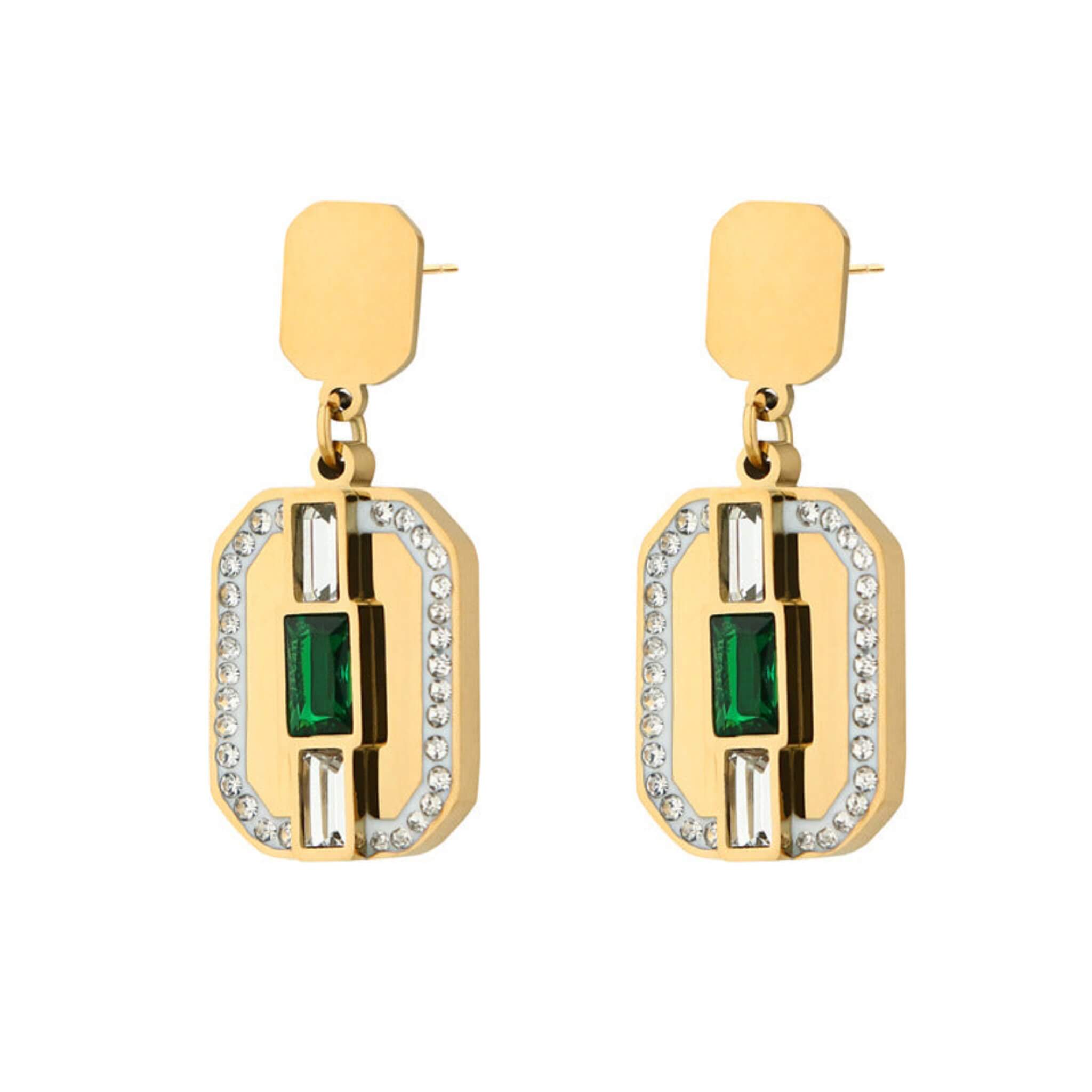 Snake-shaped Zircon Earrings  UponBasics   