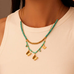 Turquoise Beaded Collar Necklace  UponBasics   