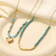 Turquoise Beaded Collar Necklace  UponBasics   