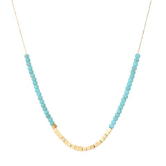 Turquoise Beaded Collar Necklace  UponBasics Golden Square 