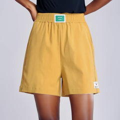 Women's High-waisted Straight Casual Shorts  UponBasics Yellow S 