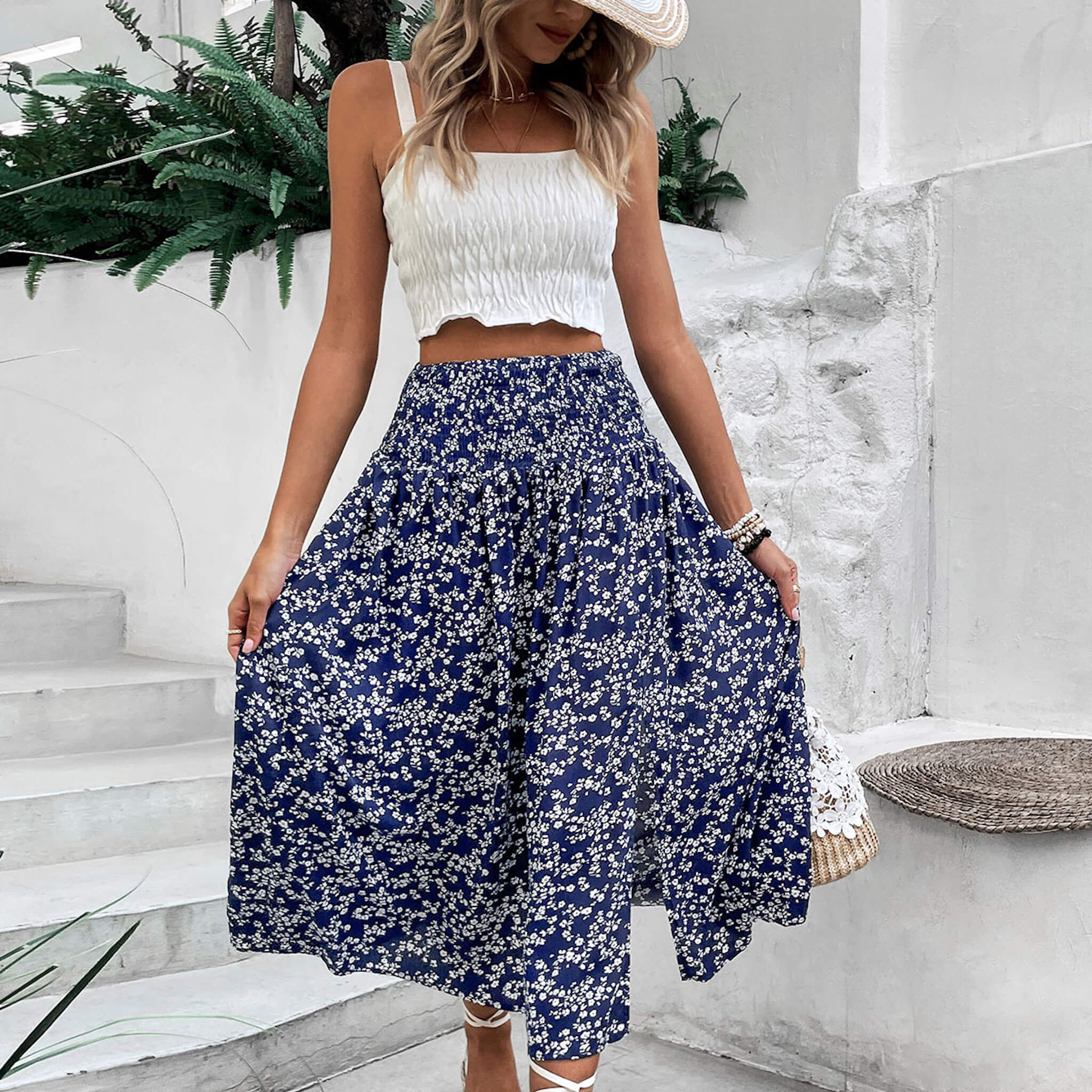 Women‘s Floral Skirt  UponBasics   