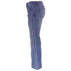 Women's Frayed Flared Elasticized Jeans  UponBasics   