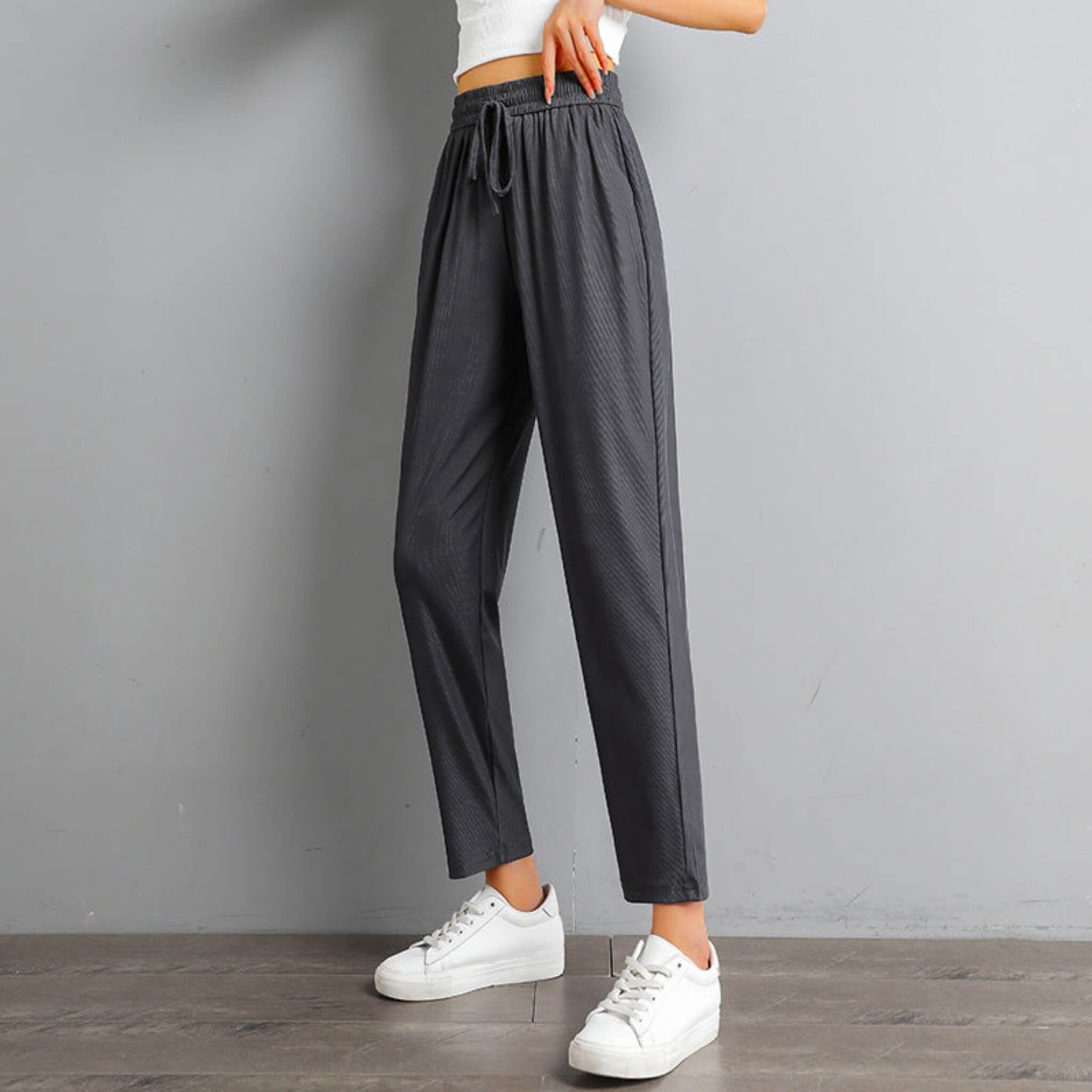 Women's High-waisted Relaxed fit Trousers  UponBasics Grey S 