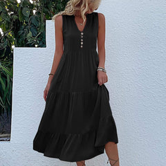 Women's Long Casual Dress  UponBasics Black S 