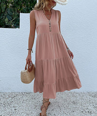 Women's Long Casual Dress  UponBasics Pink S 