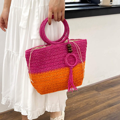 Women's Summer Beach Style Woven Bag  UponBasics   