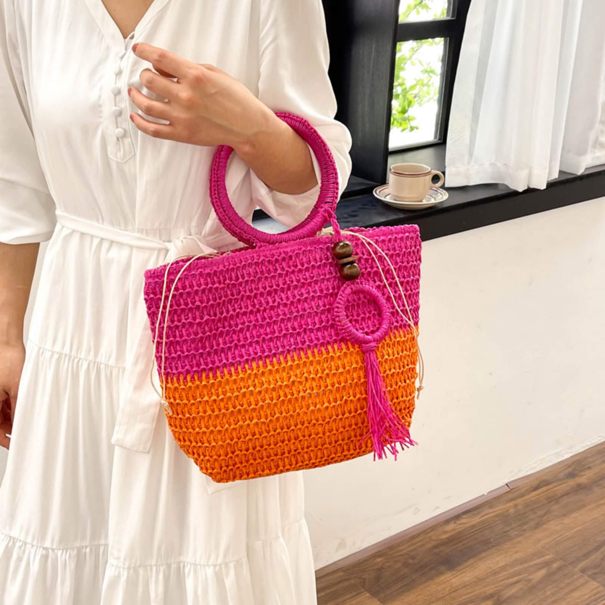 Women's Summer Beach Style Woven Bag  UponBasics   