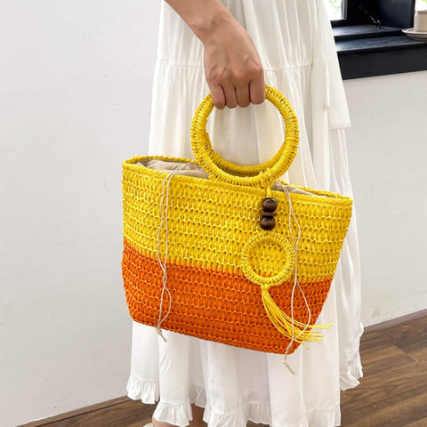 Women's Summer Beach Style Woven Bag  UponBasics   