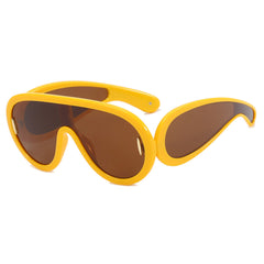 Punk Hip Hop Sunglasses  UponBasics Yellow-Brown  