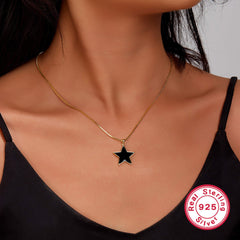 925 Silver Geometric Star Necklace - Halloween Jewelry  UponBasics   